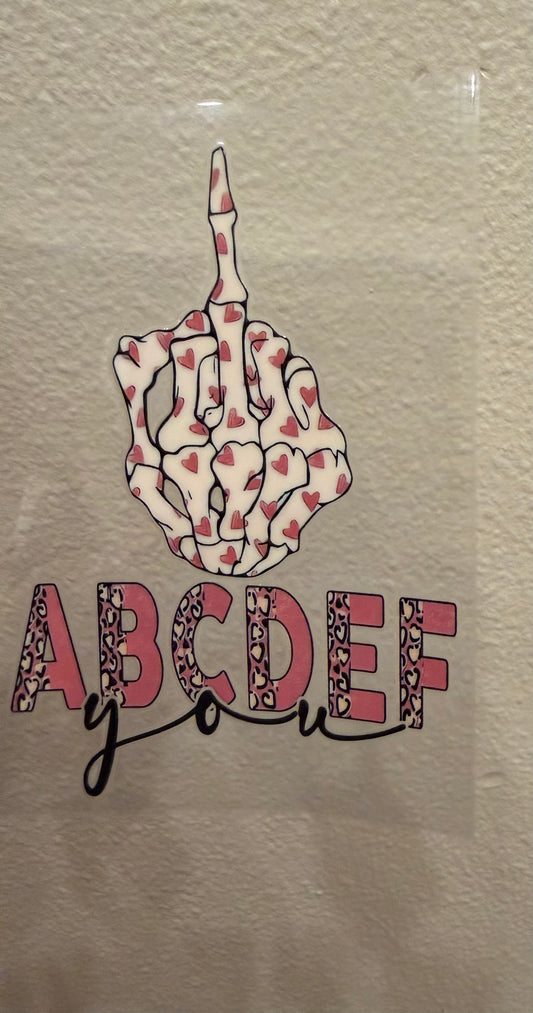 Abcdef you skull hand decal