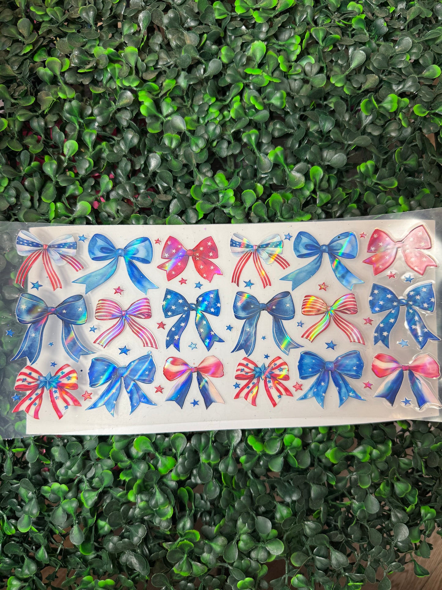 Holographic July 4th coquette bows