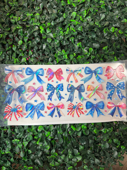 Holographic July 4th coquette bows