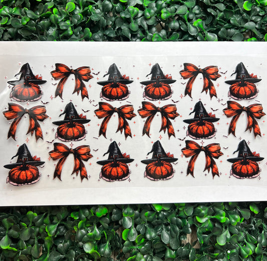 Bows witch hat pumpkin wrap