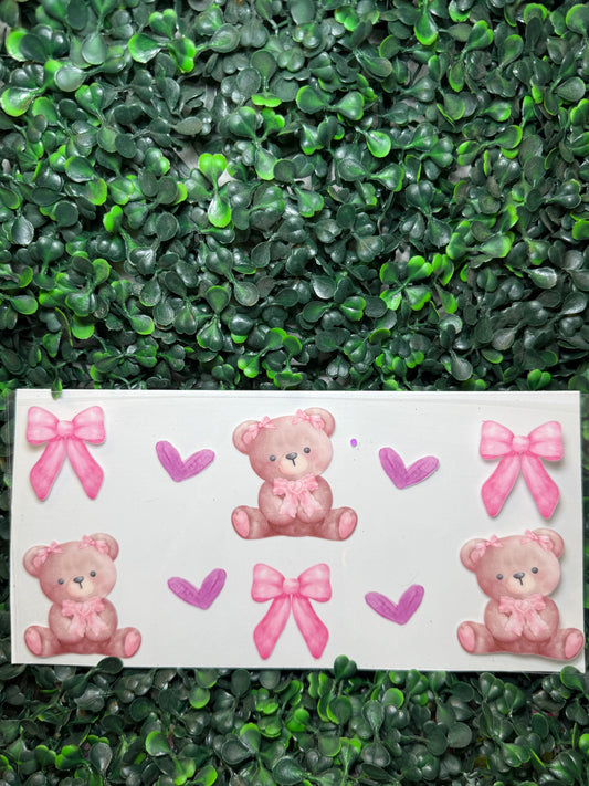 Coquette teddy bear hearts bows wrap