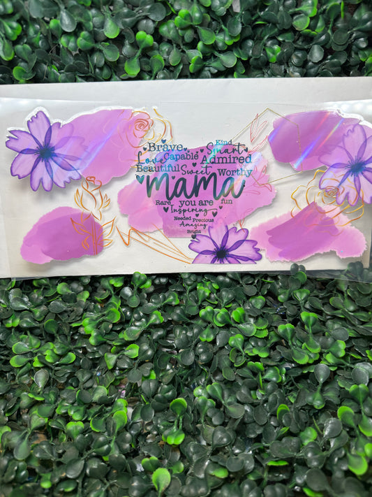 HOLOGRAPHIC
mama floral purple gold Decal