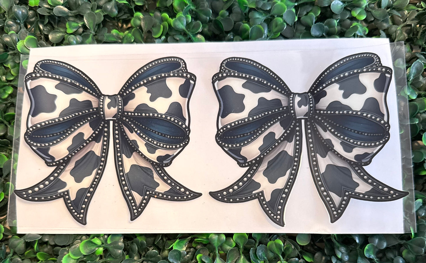 Cow print bow