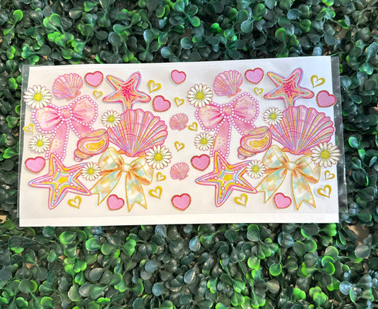 Pink bows and shells