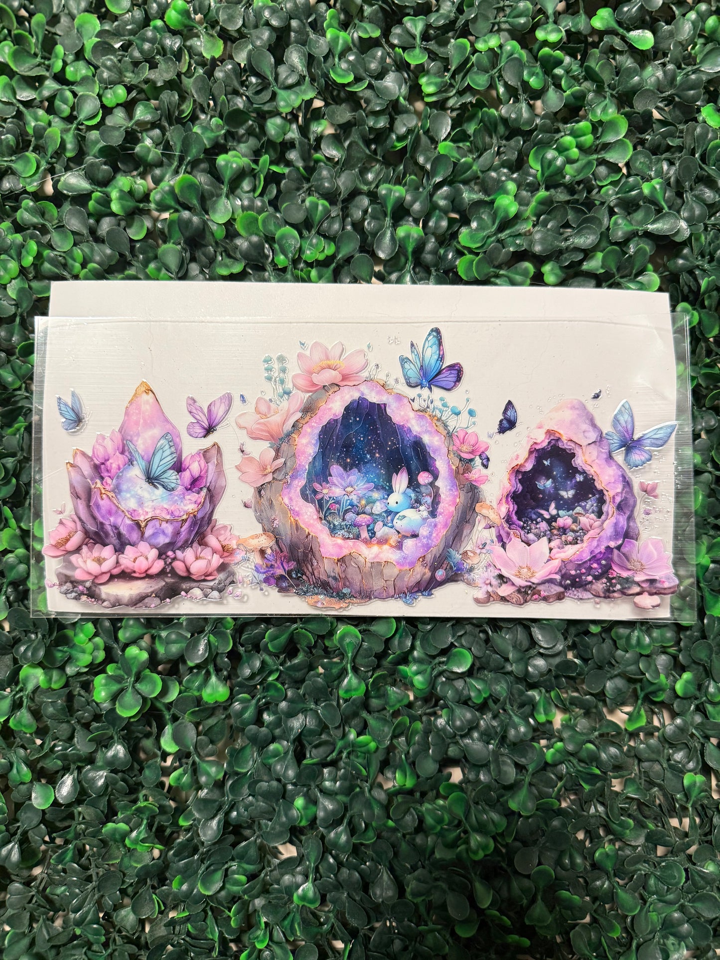 Purple crystals and butterflies