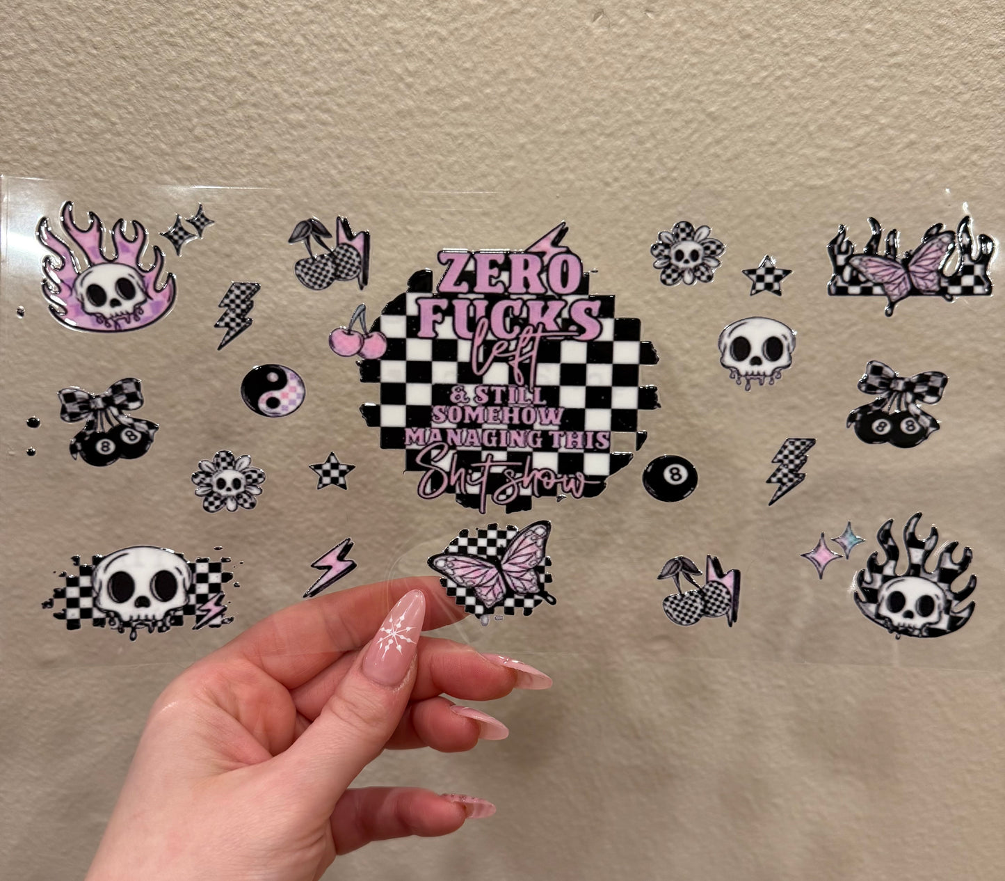 Zero fucks checkered