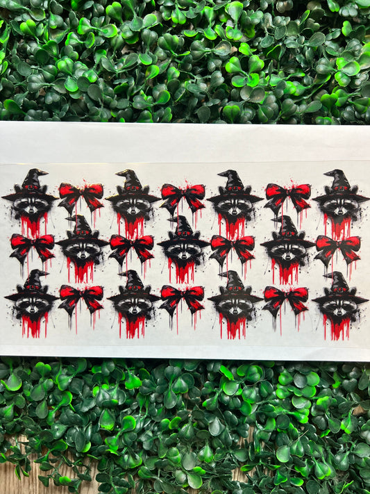 Racoon Blood Drip Bows Wrap