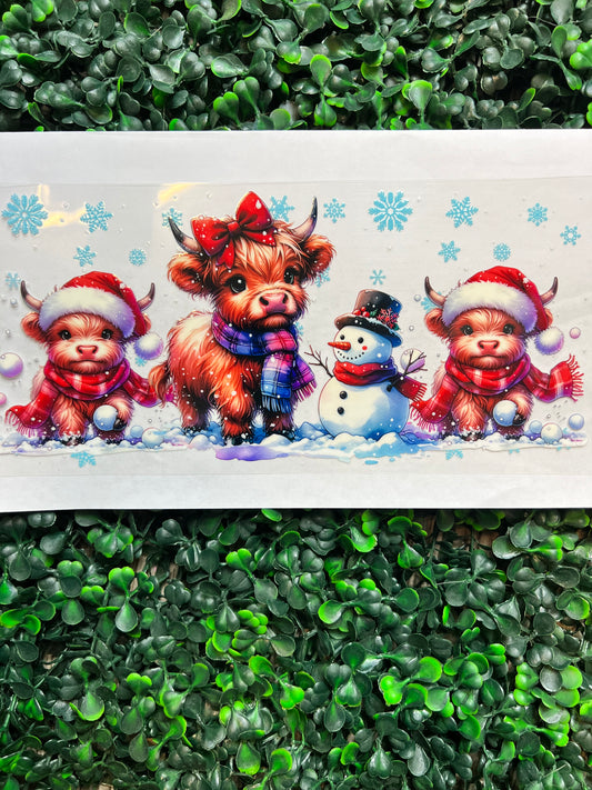 Christmas highland cow wrap