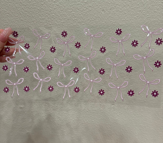 Pink bows tiny flowers