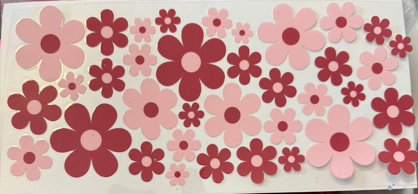 Pink red flowers wrap