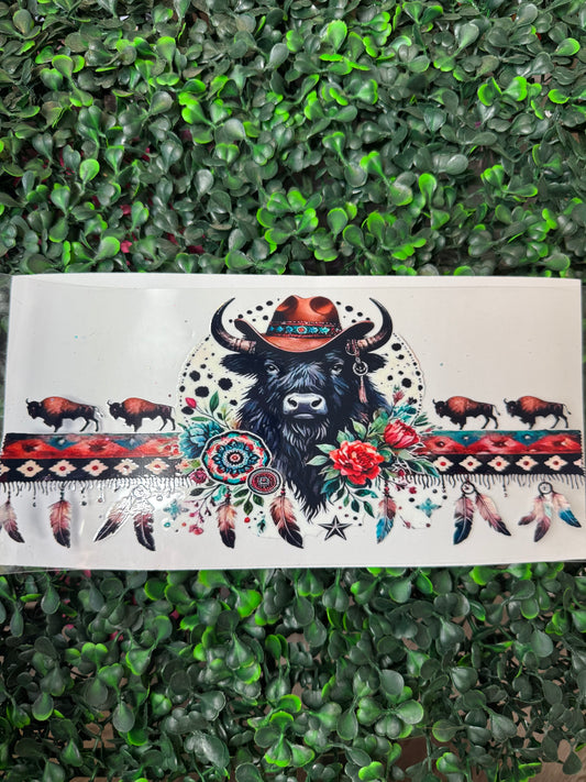 Holographic Black bull highland cow