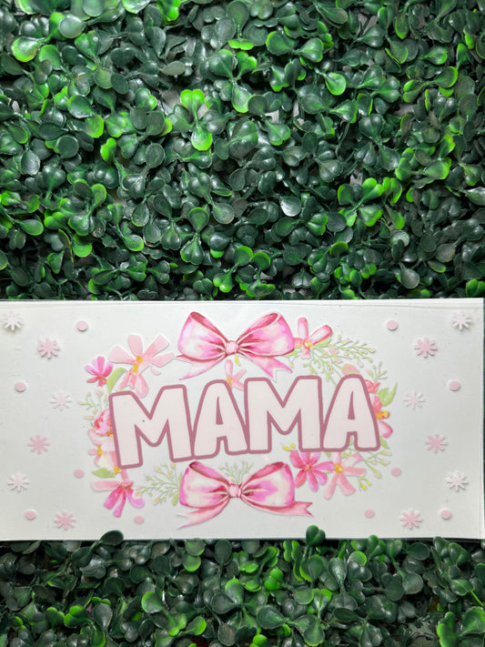 Coquette flower bow mama wrap