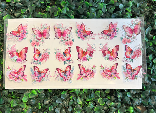 Pink floral butterflies