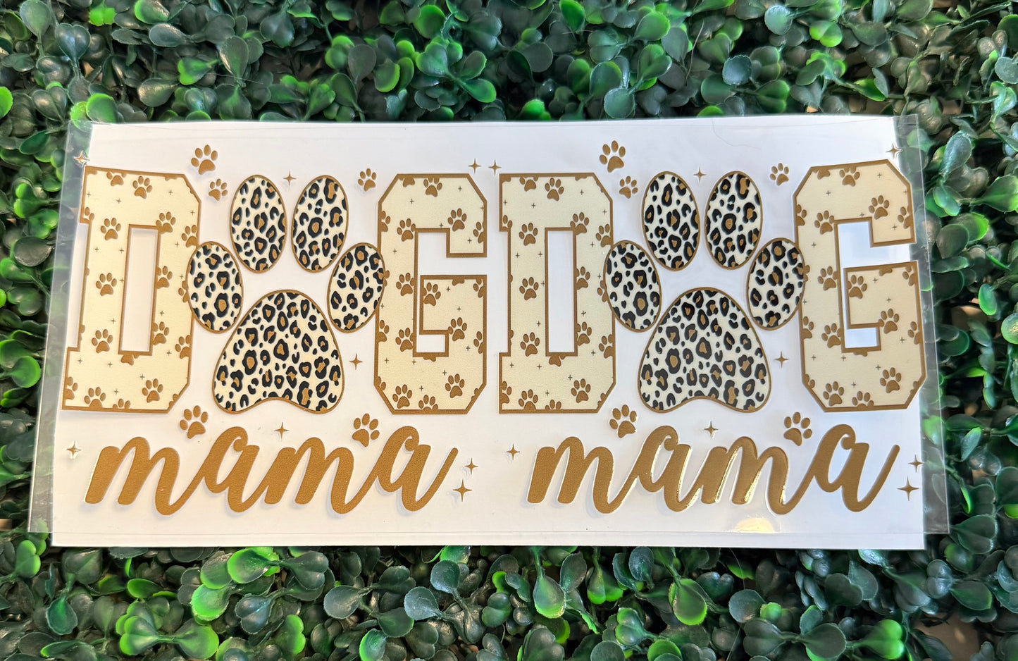 Dog mama cheetah paw prints