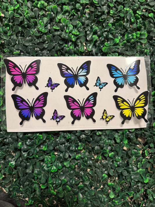 Pink, purple, blue and yellow butterfly butterflies