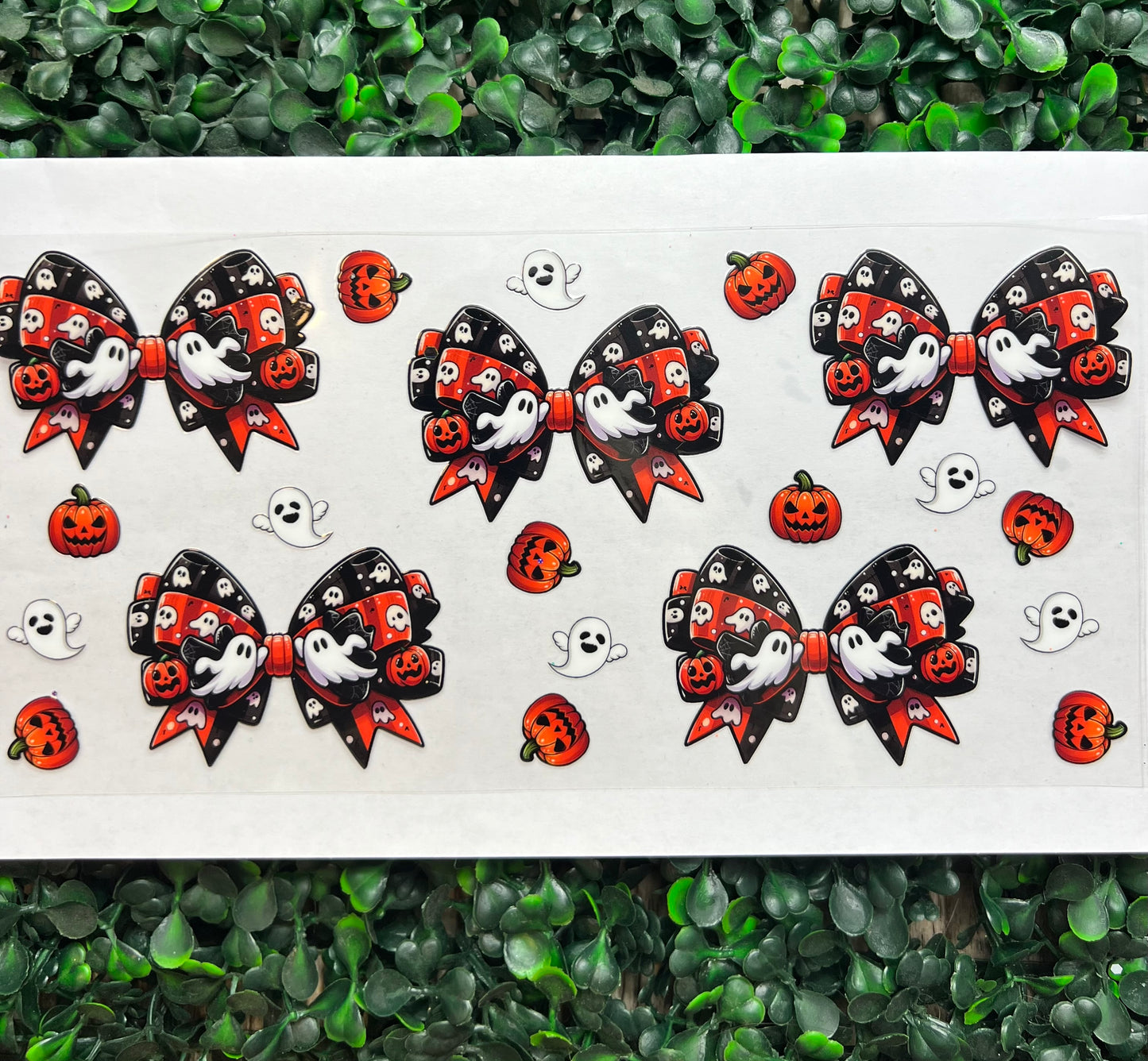 Ghosts bows pumpkins wrap