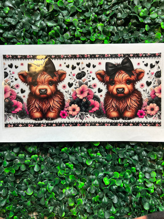 Highland cow pink baby wrap