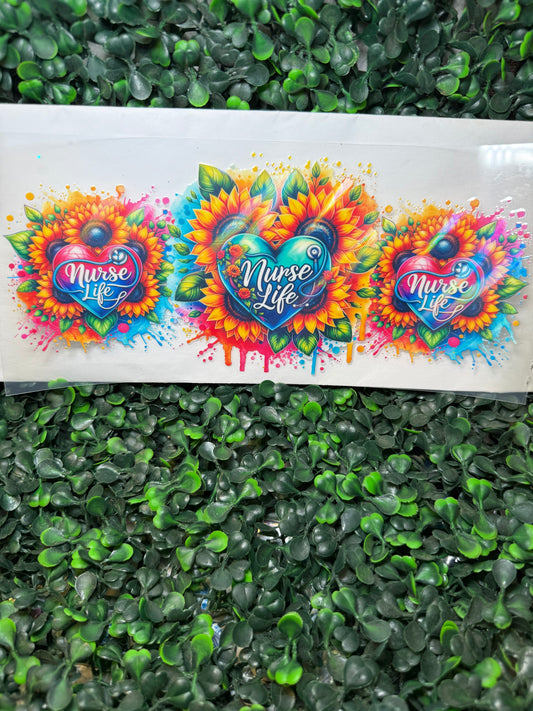 HOLOGRAPHIC Nurse life flower wrap