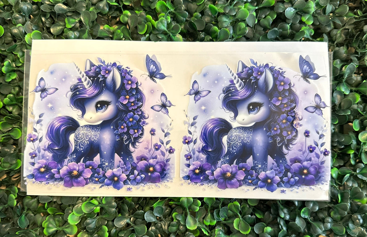 Purple flower unicorn