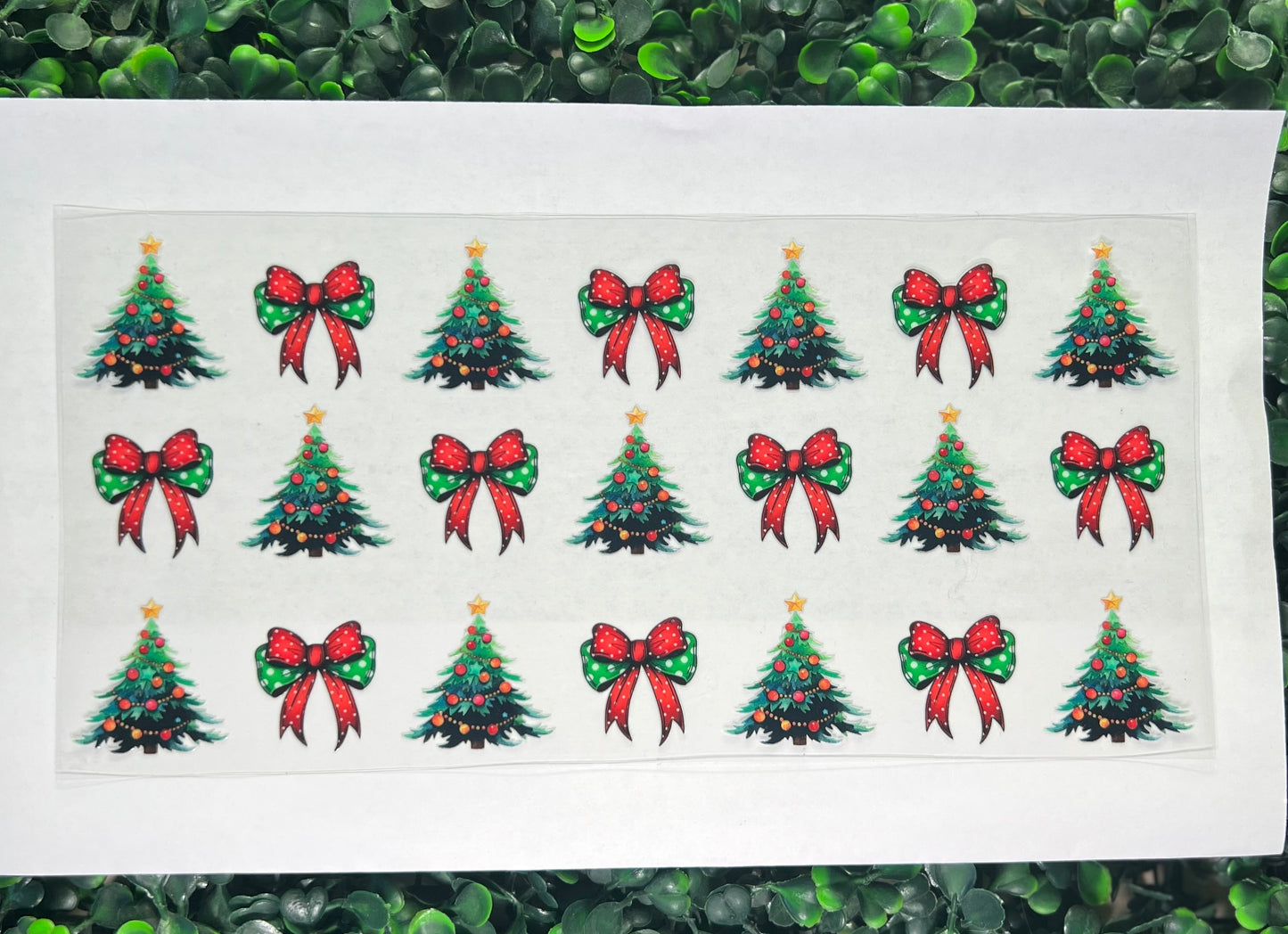 Christmas trees with bows