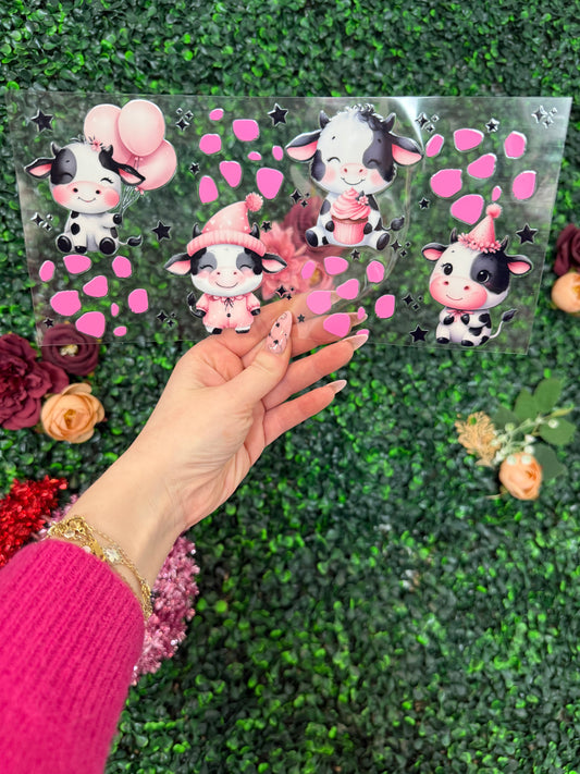 61 Pink Cow Print Decal
