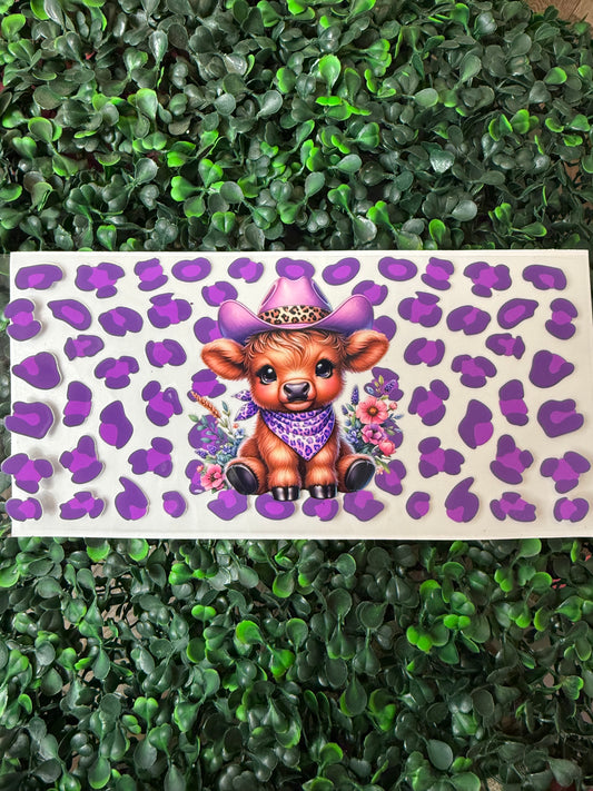 Highland cow cheetah wrap