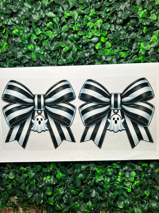 Halloween Giant black white ghost bow