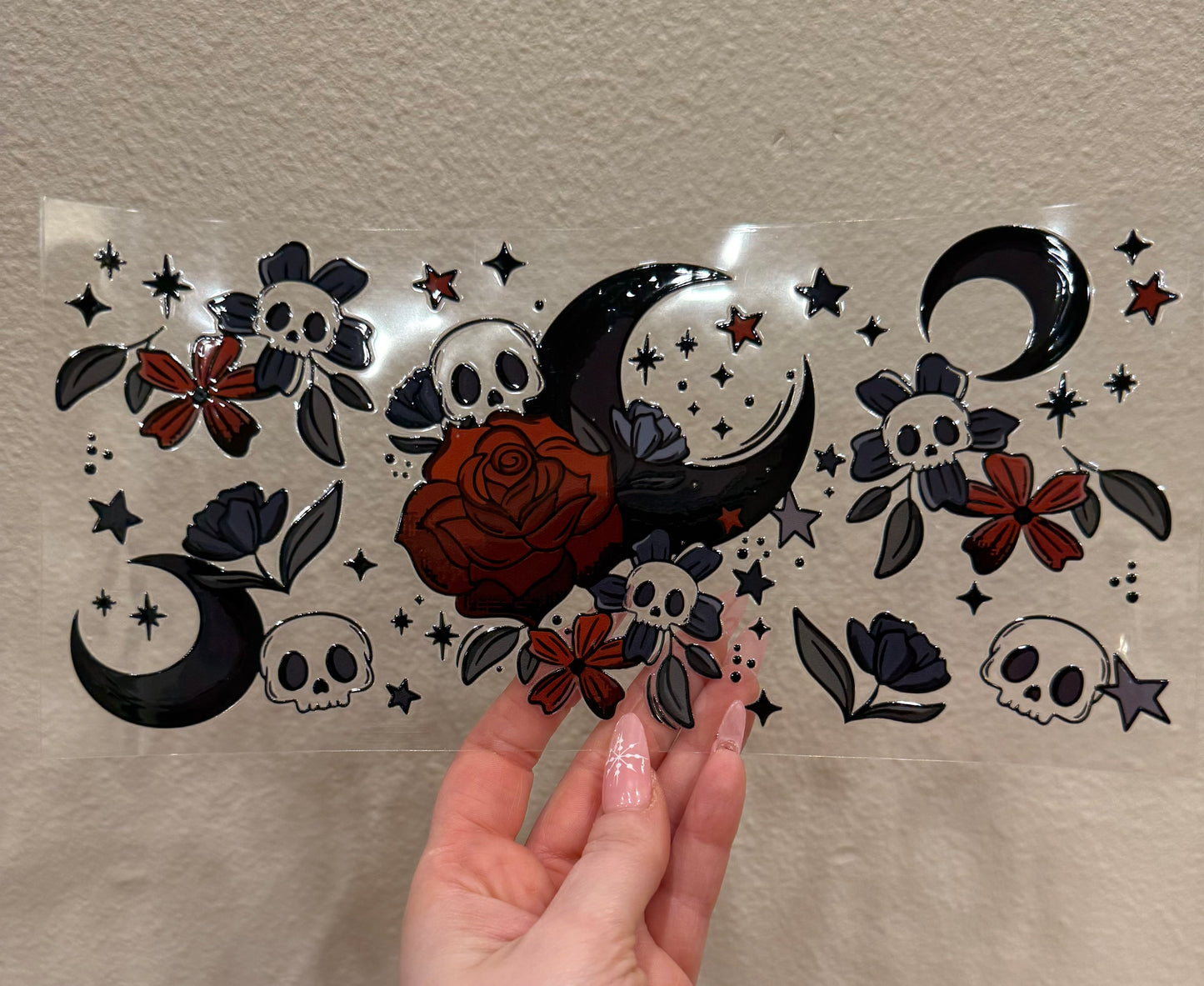 Skull roses moon boho