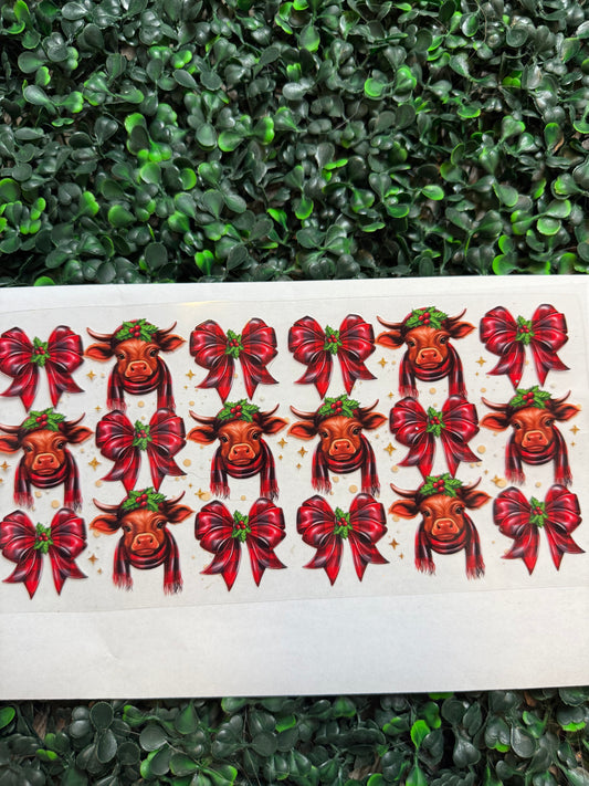 Bows highland cow christmas wrap