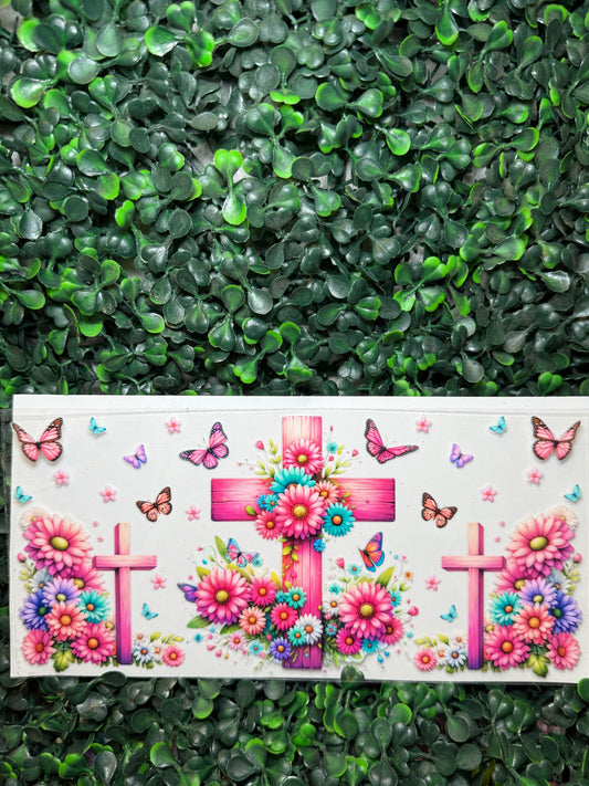 Religious cross flowers Decal