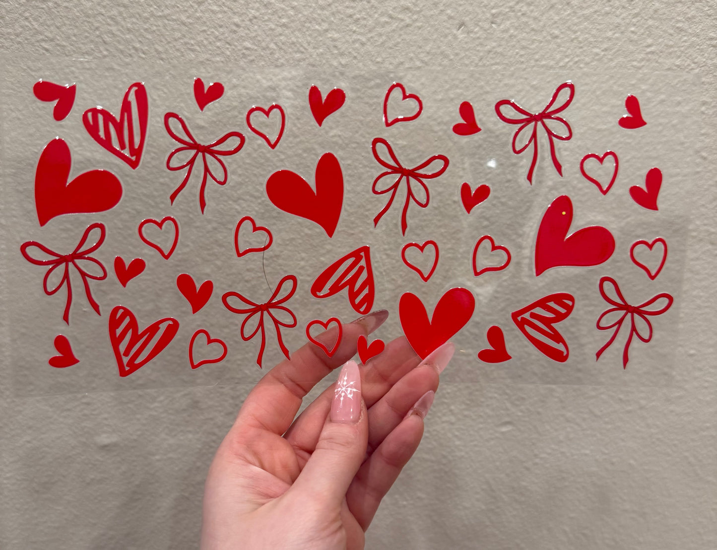 Red bows red hearts collage