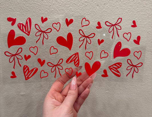 Red bows red hearts collage