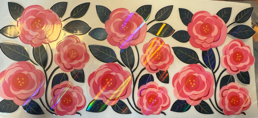 Holographic roses flowers wrap