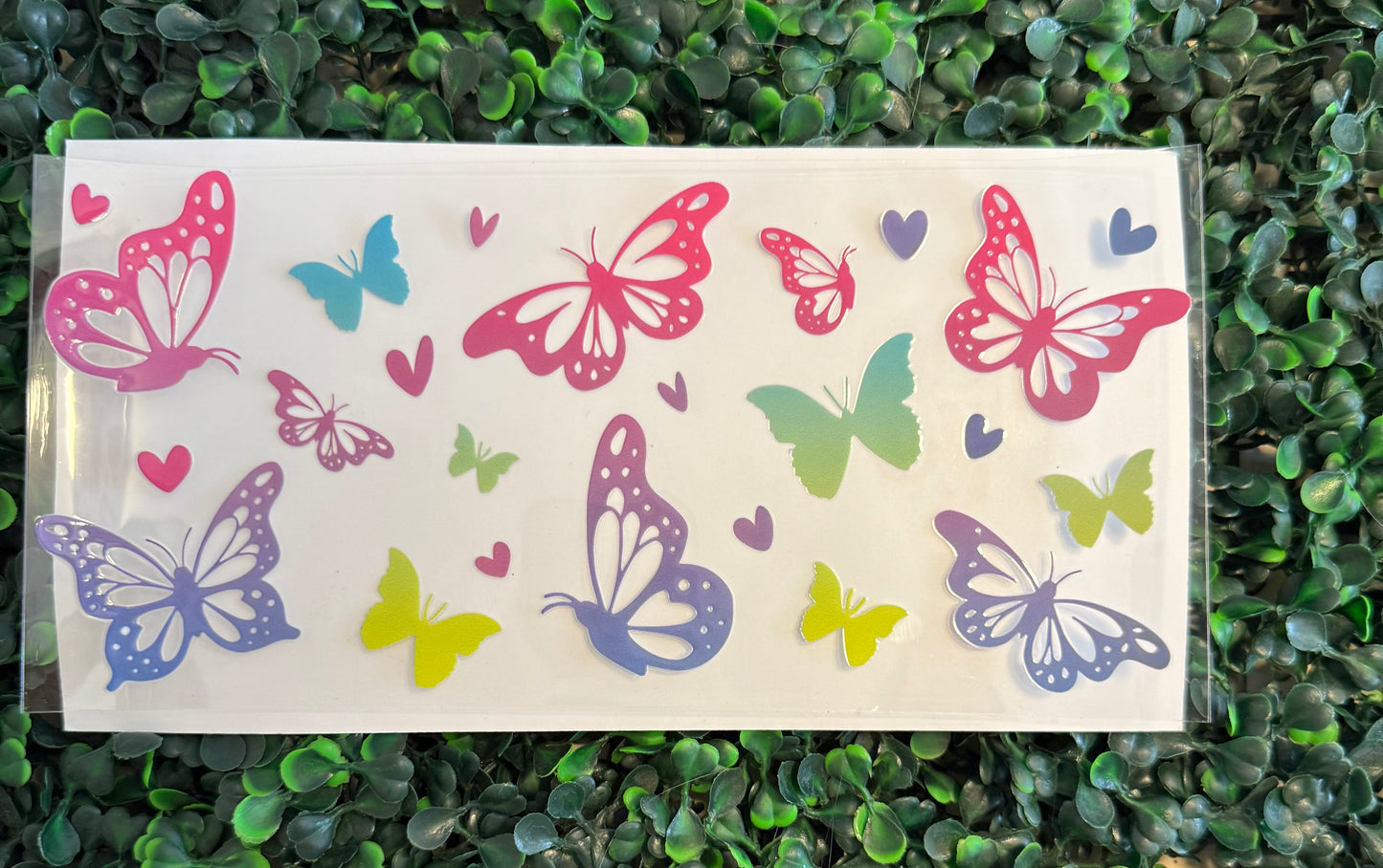 Purple, pink and yellow butterflies
