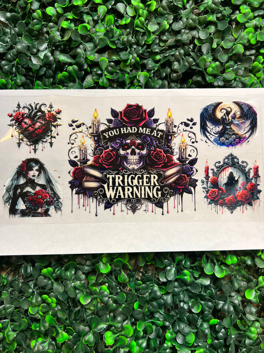 Skeleton Trigger Warning book wrap