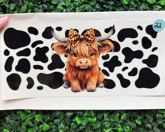Highland cow cheetah cow print wrap