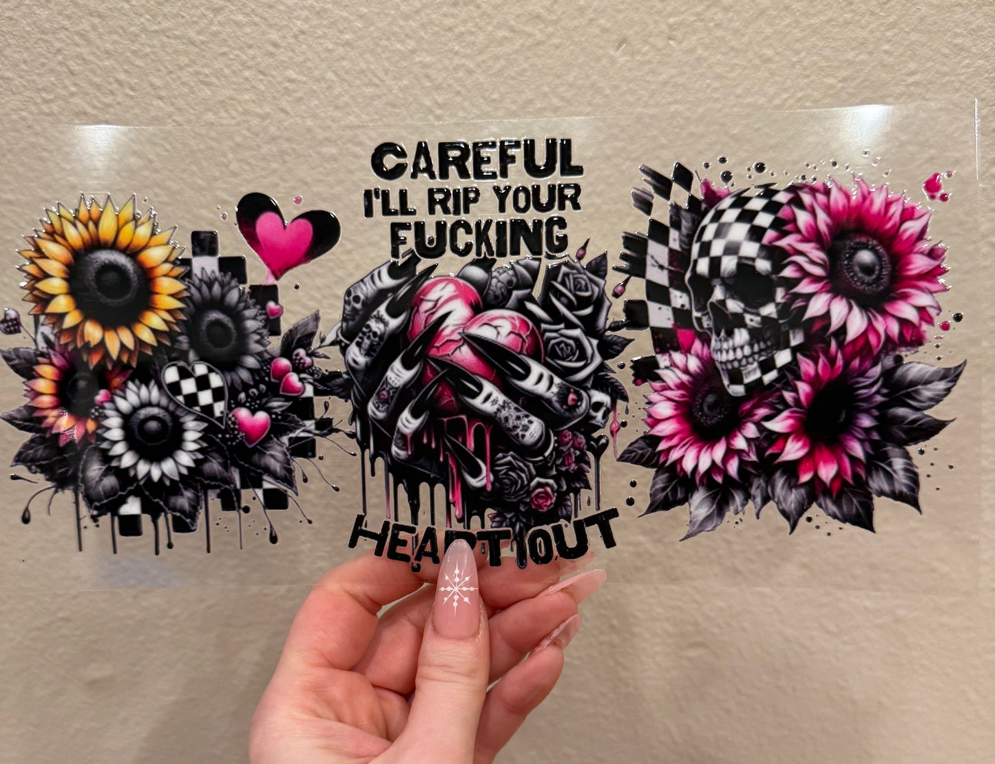 Rip your fucking heart out flowers skeleton