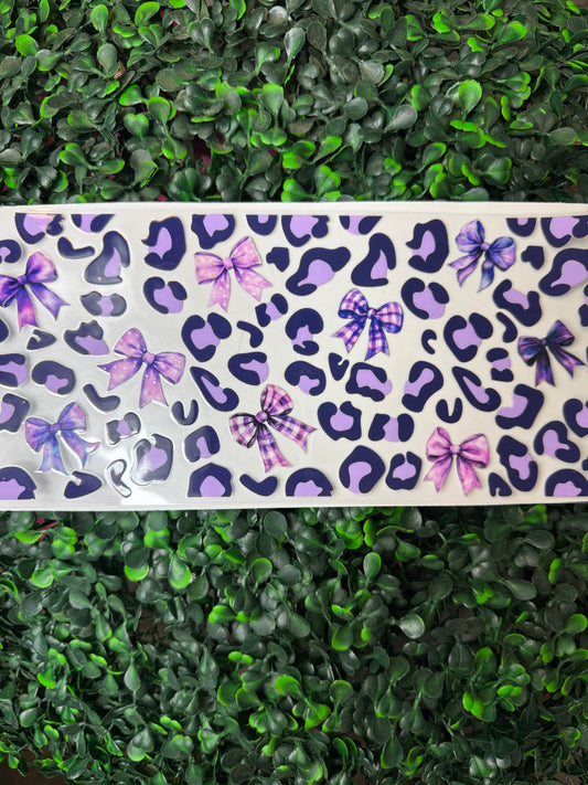 Cheetah bows purple coquette wrap