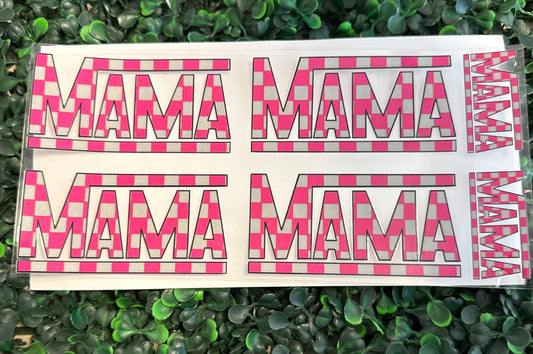 Checker print mama pink+grey