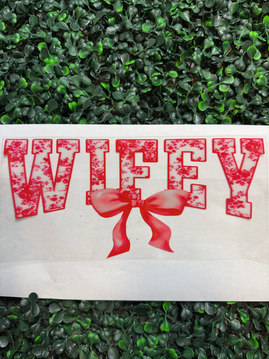 Floral wifey bow wrap