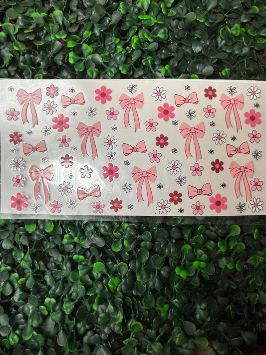 Pink coquette bows flowers wrap