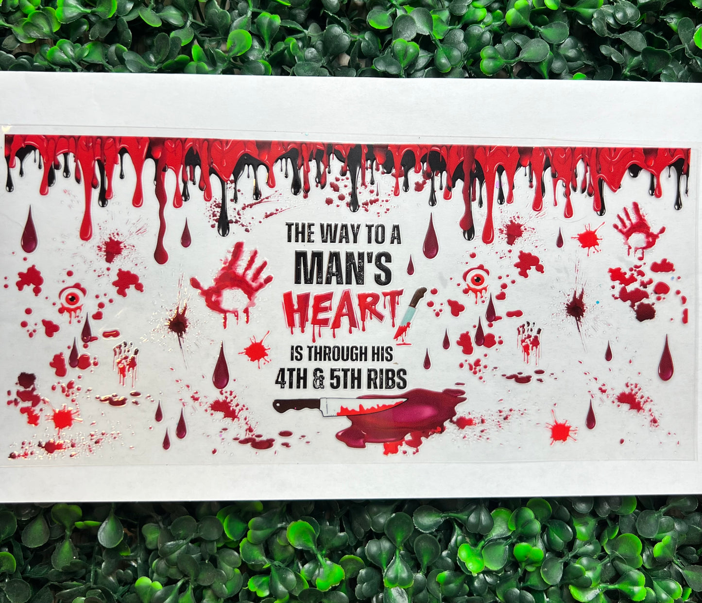 Mans heart blood drip wrap