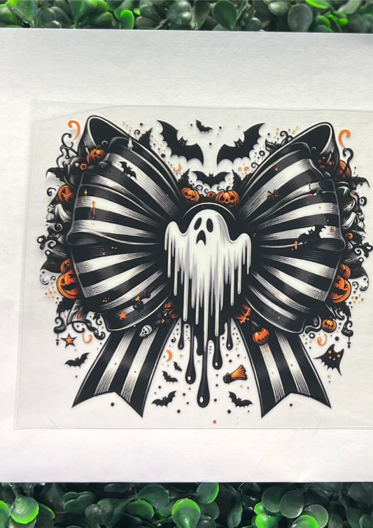Giant ghost bow white black decal