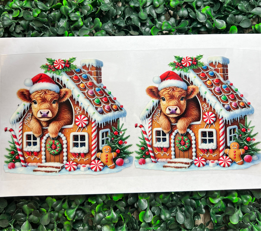 Gingerbread house highland cow wrap