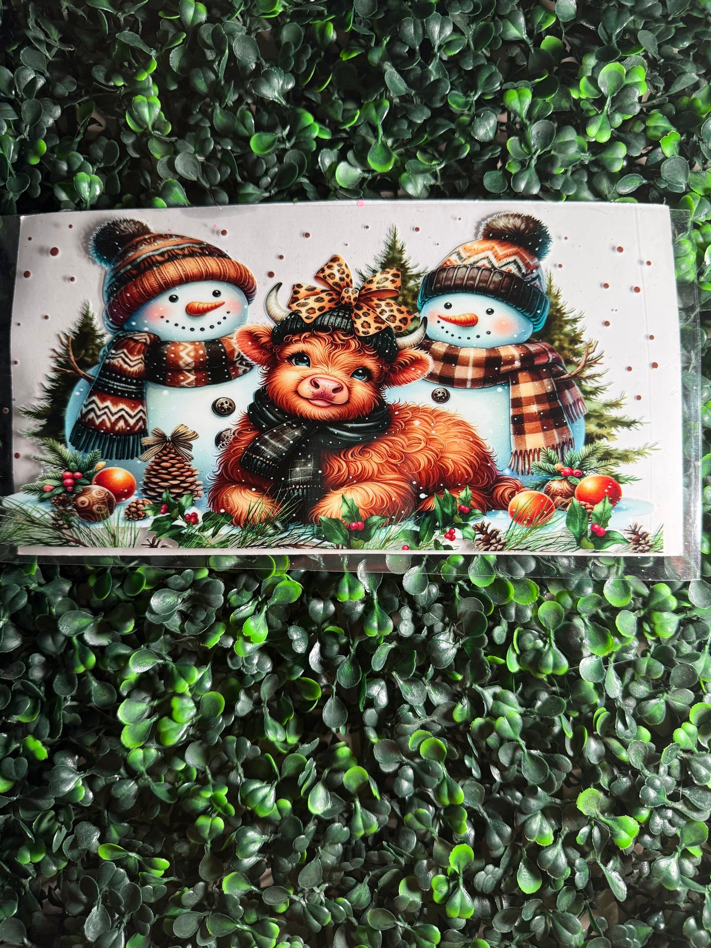 Cheetah pow cow and snowman Christmas