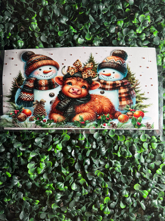 Cheetah pow cow and snowman Christmas