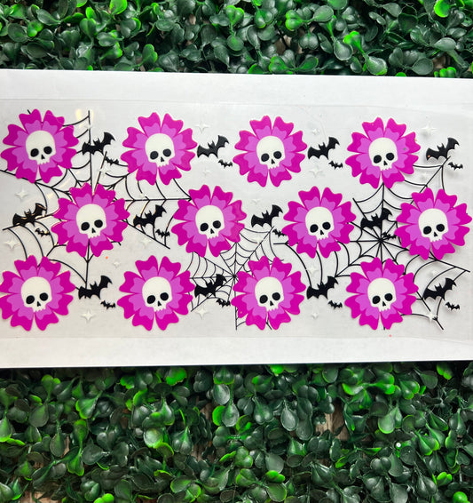 Bat skull flower spider's web wrap