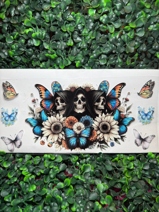 Blue flowers skeleton Decal