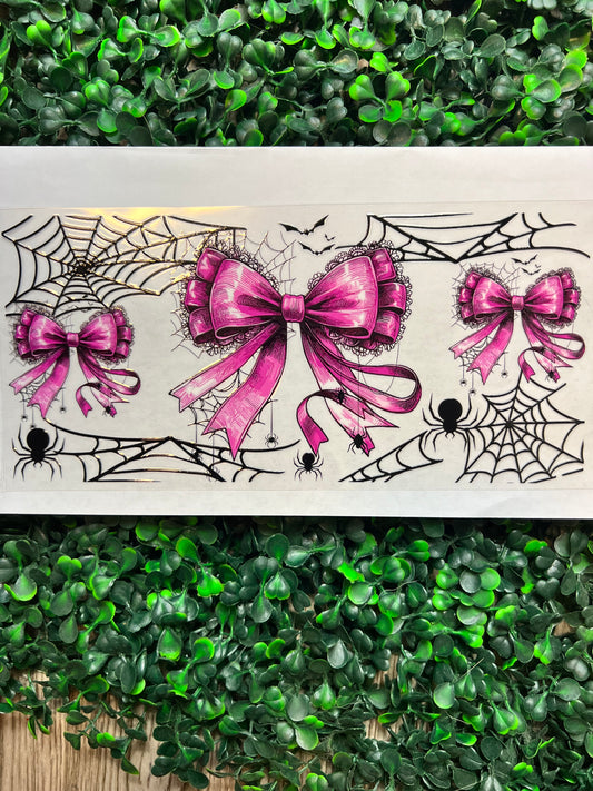 Spider Web Pink Giant Bows wrap