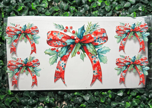 Christmas holly bow red